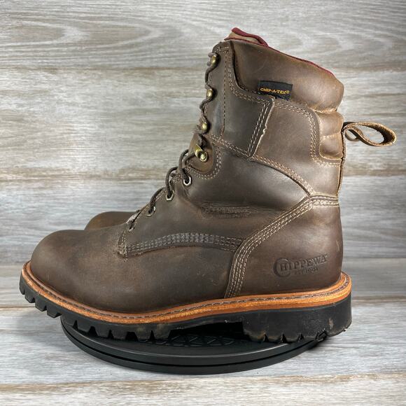 Chippewa Men's Ellicott 26330 Steel Toe 8" Waterproof Work Boots Size 11 E